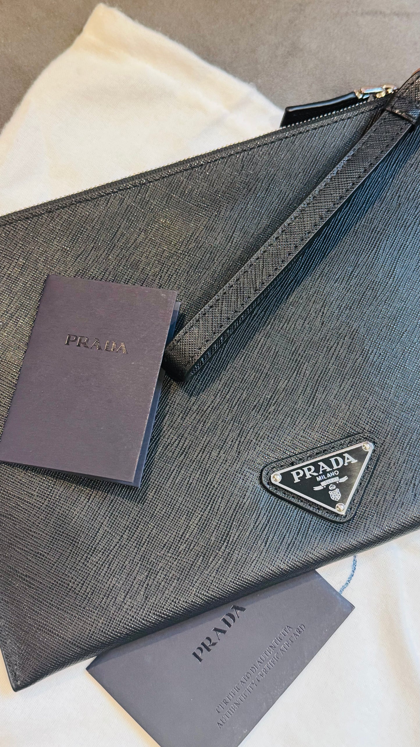 Brand new Prada Saffiano Clutch Document Holder