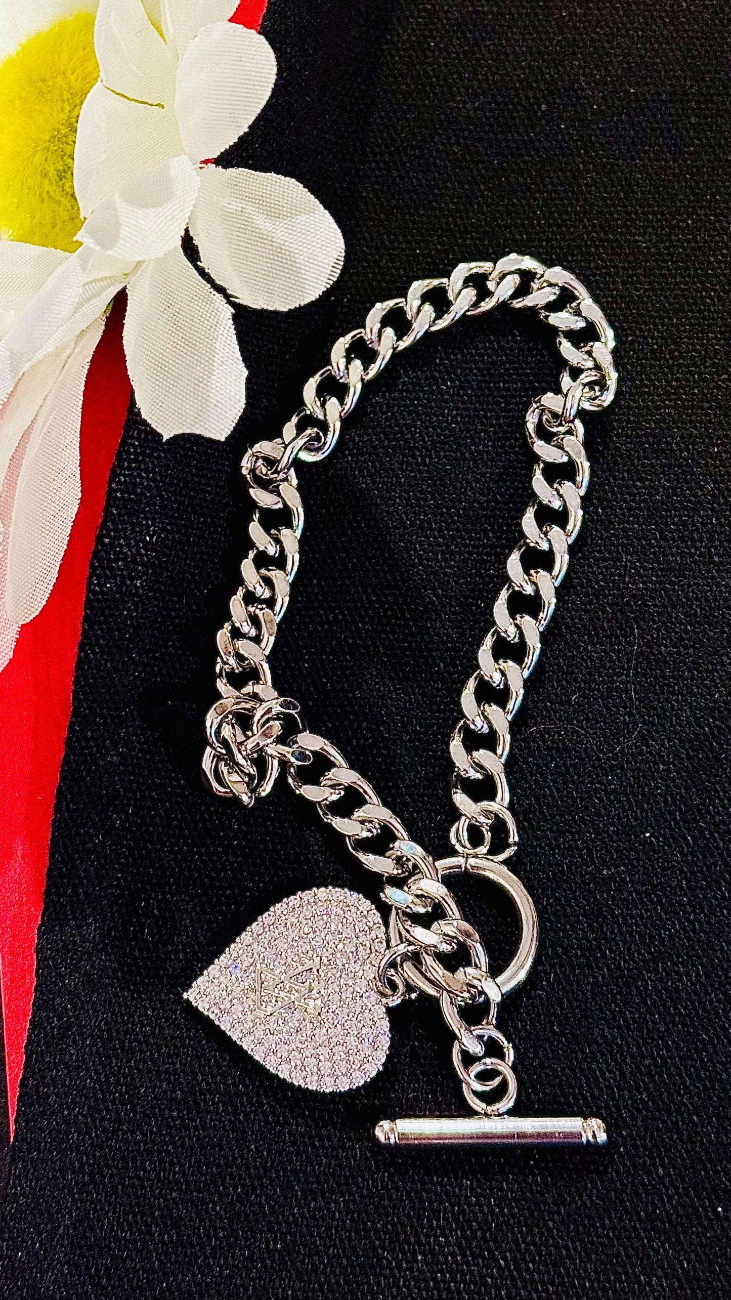 high end heart with stones