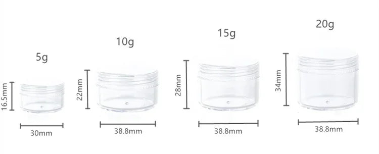 10 Pcs Empty Transparent Plastic Jars with Lids Round Storage Containers Wide Mouth Beauty Products Cosmetics Crafts and Foods
