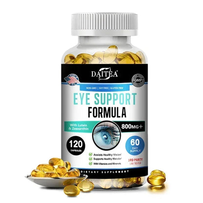 Lutein and Zeaxanthin, Eye Health Formula Supplement, Support Vision Health, Relieve Eye Strain, Non-GMO Capsules