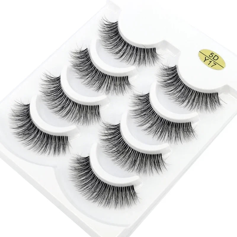 HBZGTLAD 4pairs mink lashes natural long invisible thin band fake lashes transparent terrier soft eyelashes extension Beauty