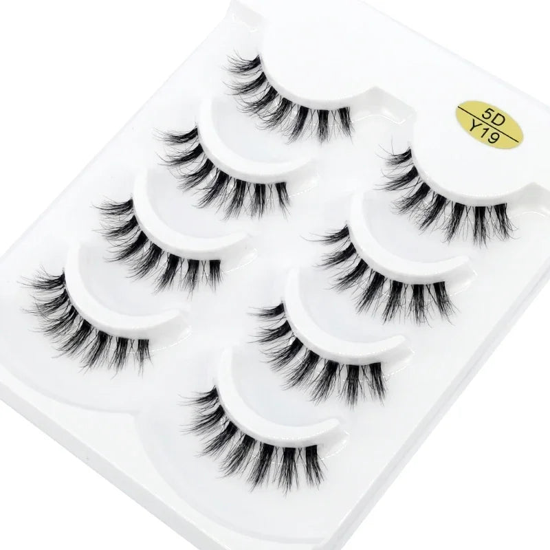 HBZGTLAD 4pairs mink lashes natural long invisible thin band fake lashes transparent terrier soft eyelashes extension Beauty