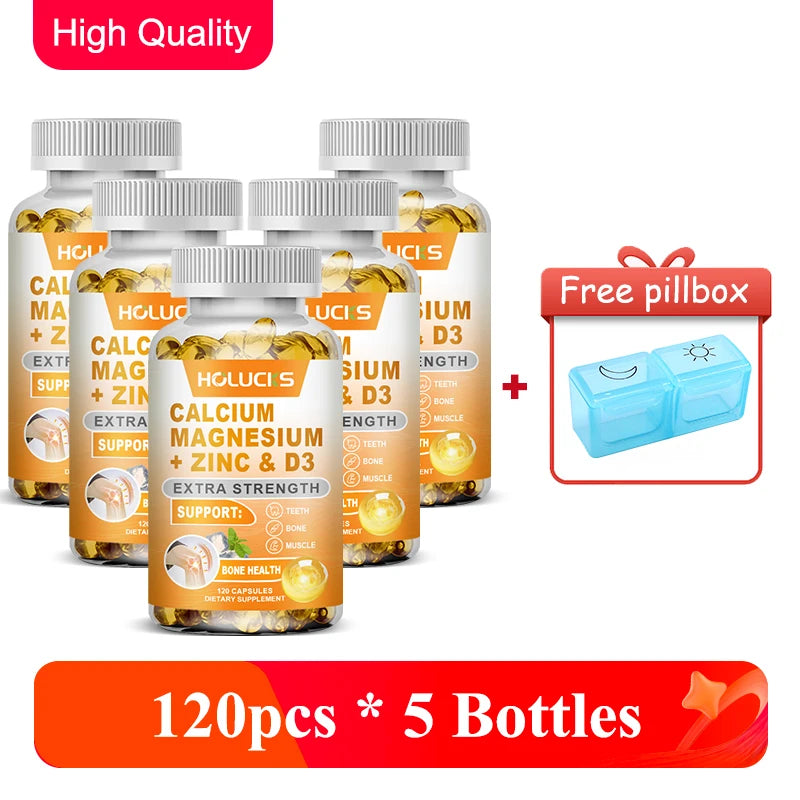 Bone Health Capsules, with Calcium, Magnesium, Zinc & D3, Supports Bone Strength, Muscle Function & Enhanced Nutrient Absorption