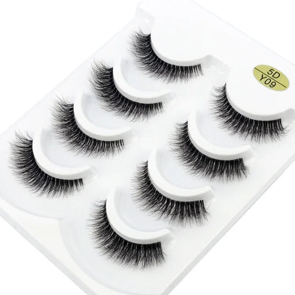 HBZGTLAD 4pairs mink lashes natural long invisible thin band fake lashes transparent terrier soft eyelashes extension Beauty
