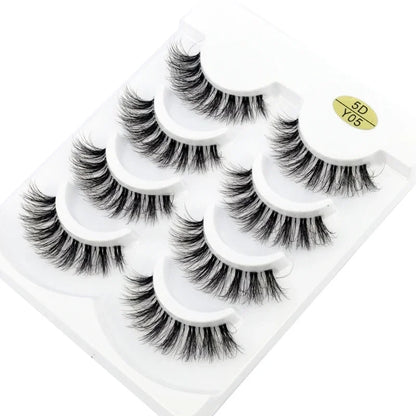 HBZGTLAD 4pairs mink lashes natural long invisible thin band fake lashes transparent terrier soft eyelashes extension Beauty