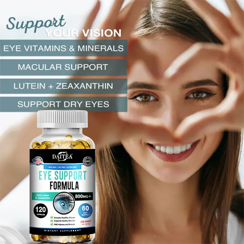Lutein and Zeaxanthin, Eye Health Formula Supplement, Support Vision Health, Relieve Eye Strain, Non-GMO Capsules