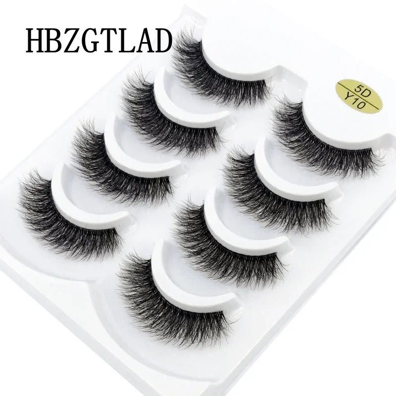 HBZGTLAD 4pairs mink lashes natural long invisible thin band fake lashes transparent terrier soft eyelashes extension Beauty