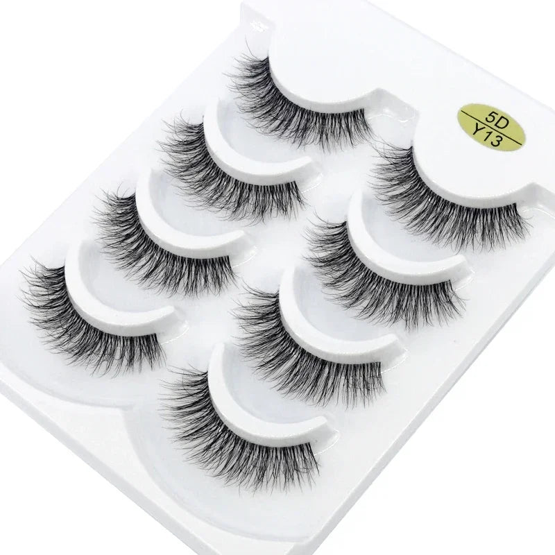 HBZGTLAD 4pairs mink lashes natural long invisible thin band fake lashes transparent terrier soft eyelashes extension Beauty