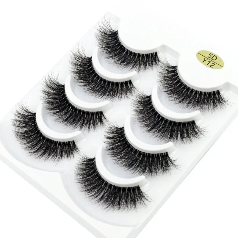 HBZGTLAD 4pairs mink lashes natural long invisible thin band fake lashes transparent terrier soft eyelashes extension Beauty