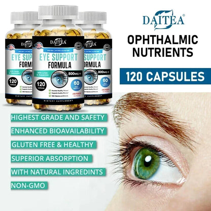 Lutein and Zeaxanthin, Eye Health Formula Supplement, Support Vision Health, Relieve Eye Strain, Non-GMO Capsules