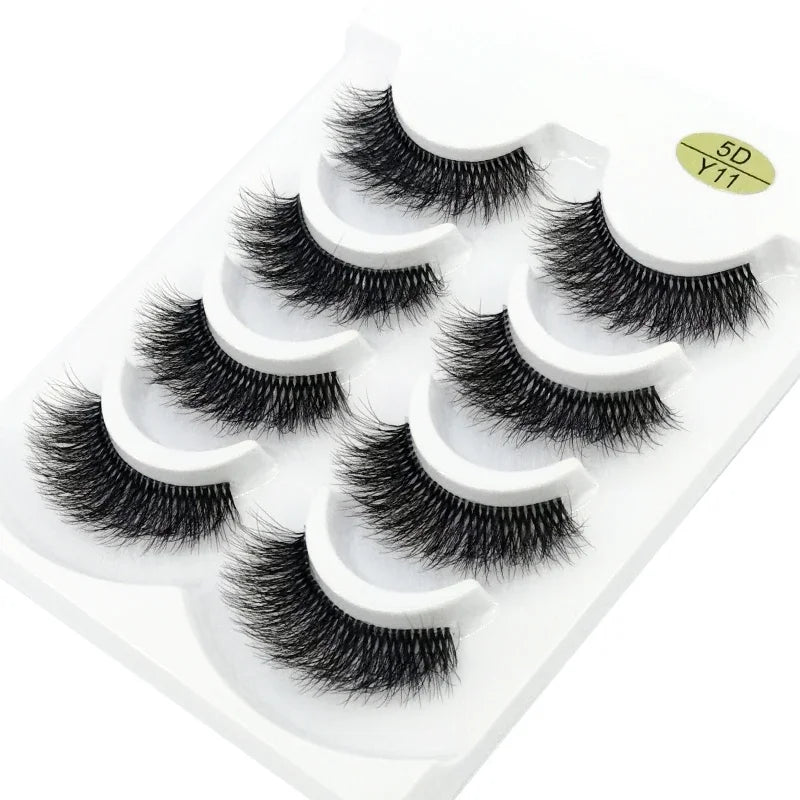 HBZGTLAD 4pairs mink lashes natural long invisible thin band fake lashes transparent terrier soft eyelashes extension Beauty