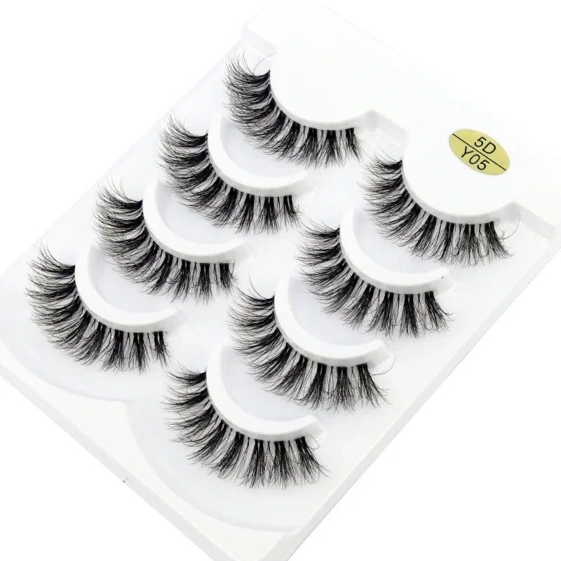 HBZGTLAD 4pairs mink lashes natural long invisible thin band fake lashes transparent terrier soft eyelashes extension Beauty