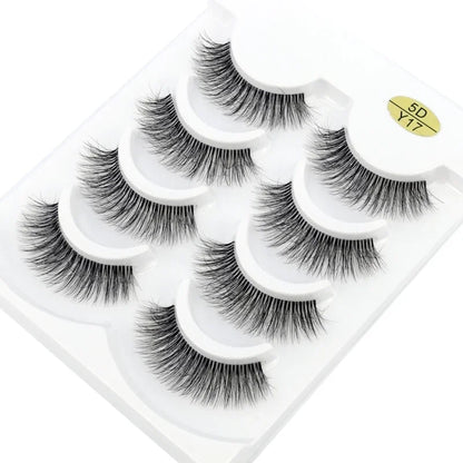 HBZGTLAD 4pairs mink lashes natural long invisible thin band fake lashes transparent terrier soft eyelashes extension Beauty