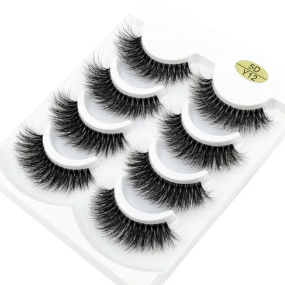 HBZGTLAD 4pairs mink lashes natural long invisible thin band fake lashes transparent terrier soft eyelashes extension Beauty