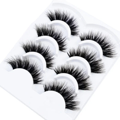 HBZGTLAD 4pairs mink lashes natural long invisible thin band fake lashes transparent terrier soft eyelashes extension Beauty