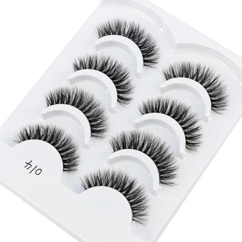 HBZGTLAD 4pairs mink lashes natural long invisible thin band fake lashes transparent terrier soft eyelashes extension Beauty