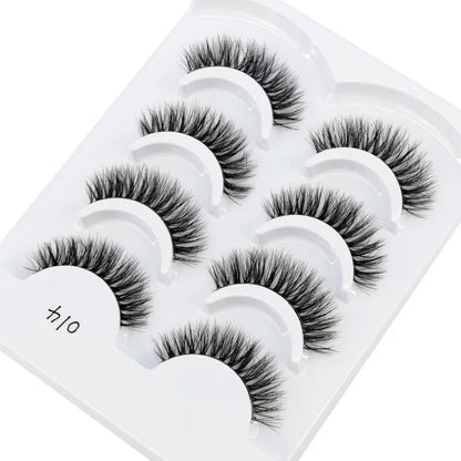 HBZGTLAD 4pairs mink lashes natural long invisible thin band fake lashes transparent terrier soft eyelashes extension Beauty