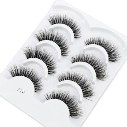 HBZGTLAD 4pairs mink lashes natural long invisible thin band fake lashes transparent terrier soft eyelashes extension Beauty