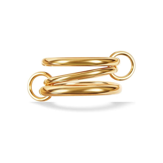 LATS Two-Color Three-Ring 14K Gold Plating Copper Ring for Women Ins Style Stacking Jewelry Fashion Accessories