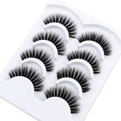 HBZGTLAD 4pairs mink lashes natural long invisible thin band fake lashes transparent terrier soft eyelashes extension Beauty