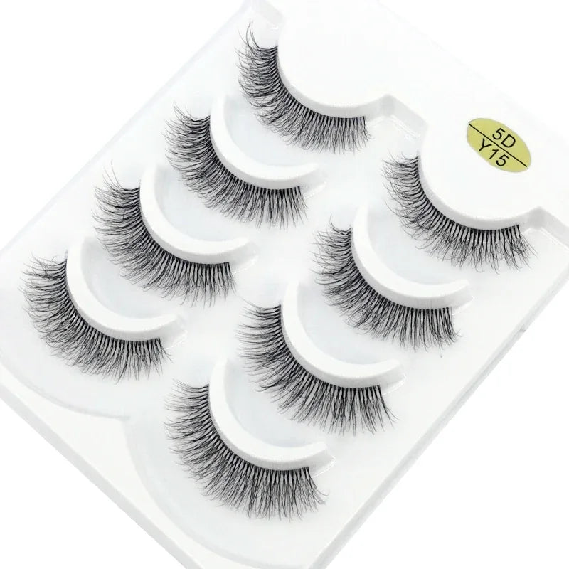 HBZGTLAD 4pairs mink lashes natural long invisible thin band fake lashes transparent terrier soft eyelashes extension Beauty