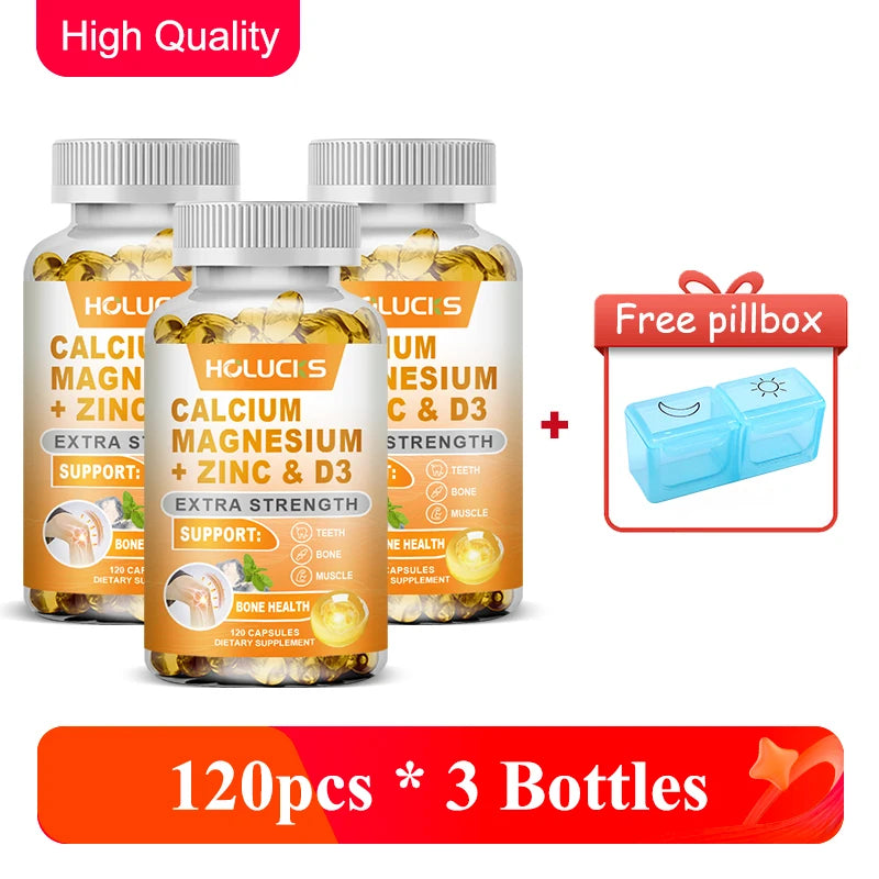Bone Health Capsules, with Calcium, Magnesium, Zinc & D3, Supports Bone Strength, Muscle Function & Enhanced Nutrient Absorption
