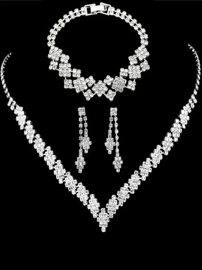 Advanced and versatile necklace, earring, bracelet, and jewelry set suitable for wedding, banquet, and party accessories