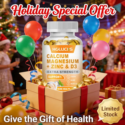 Bone Health Capsules, with Calcium, Magnesium, Zinc & D3, Supports Bone Strength, Muscle Function & Enhanced Nutrient Absorption