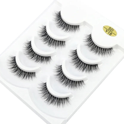 HBZGTLAD 4pairs mink lashes natural long invisible thin band fake lashes transparent terrier soft eyelashes extension Beauty