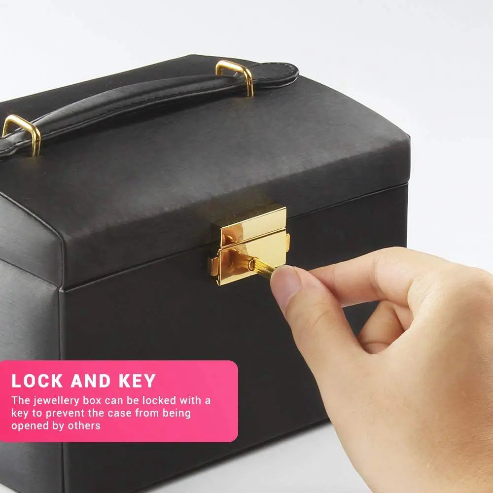 Jewelry Box case / Boxes / Cosmetic Box, Jewelry and Cosmetics Beauty case with 2 Drawers 3 Layers