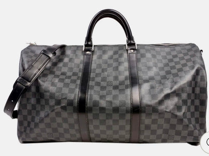 Louis Vuitton Damier Graphite Keepall Bandouliere 55 Travel Duffle Bag