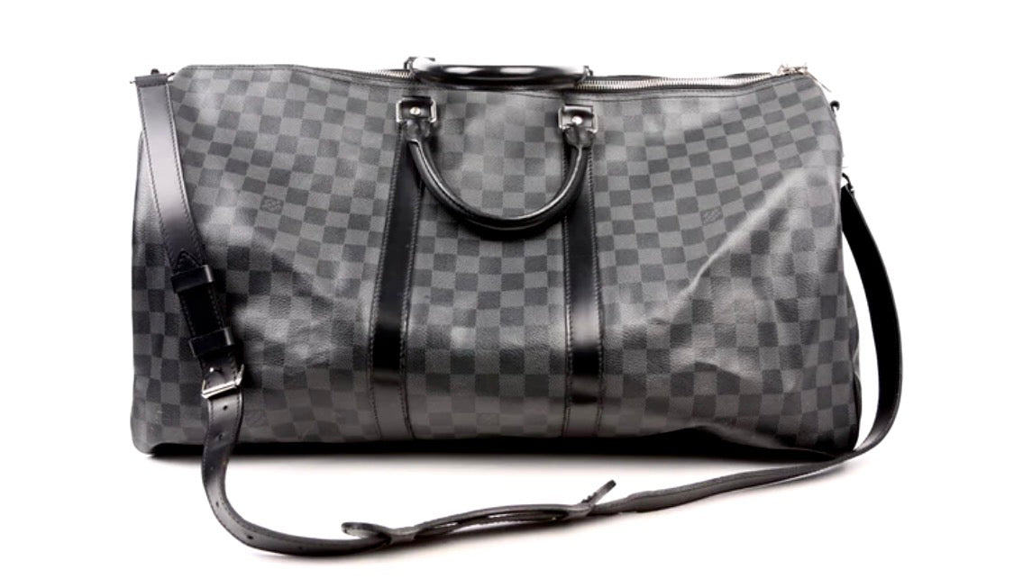 Louis Vuitton Damier Graphite Keepall Bandouliere 55 Travel Duffle Bag