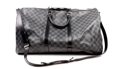 Louis Vuitton Damier Graphite Keepall Bandouliere 55 Travel Duffle Bag