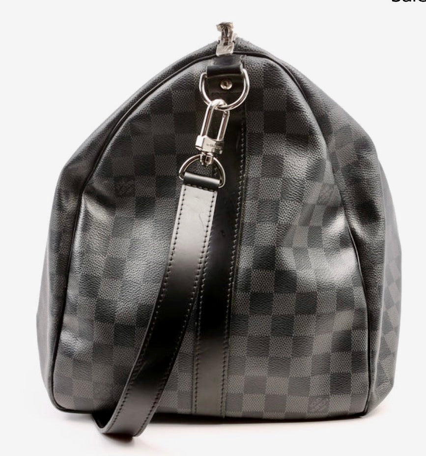 Louis Vuitton Damier Graphite Keepall Bandouliere 55 Travel Duffle Bag