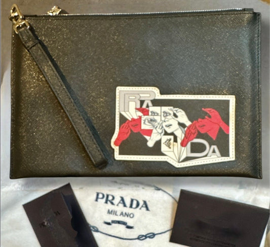 Prada Black Saffiano Clutch Document holder (Brand New)