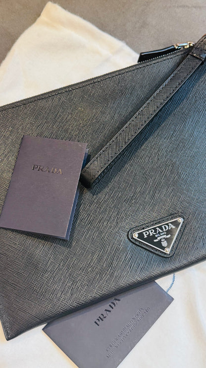 Brand new Prada Saffiano Clutch Document Holder