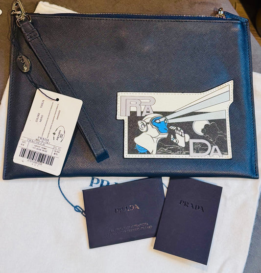 Brand new Prada Saffiano Clutch Document Holder