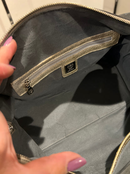 Mcm Signature Princess Lion Boston Black Coated Canvas & Leather