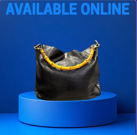 Gucci Bamboo Shoulder Bag Leather 2way black