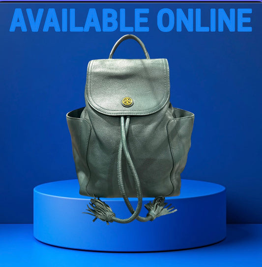 Tory Burch Forest Green Leather Backpack