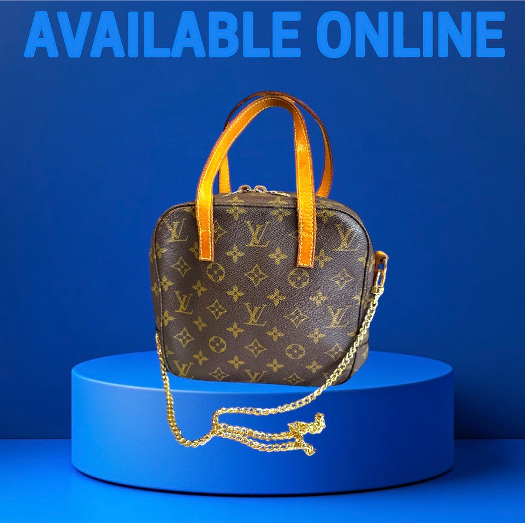 LOUIS VUITTON Spontini Bag Monogram Canvas Brown Women's