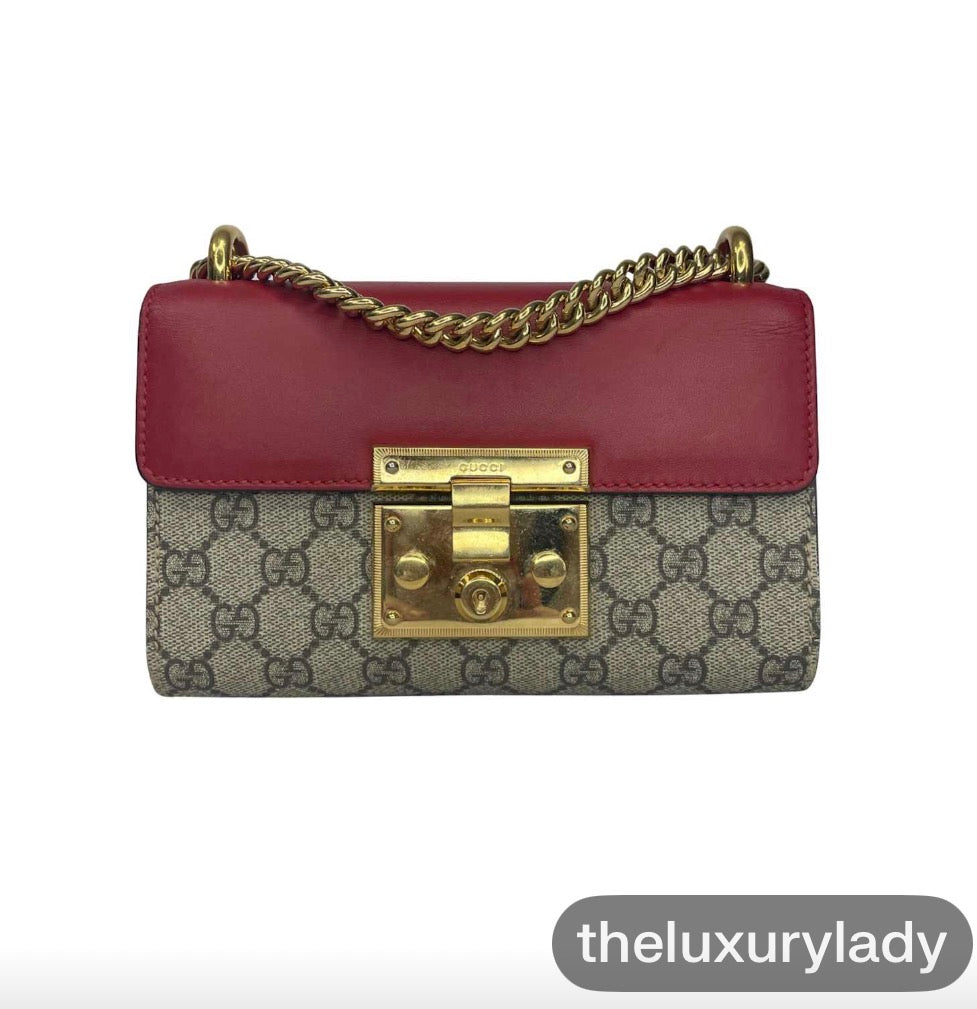 Gucci Small GG Supreme Padlock Crossbody