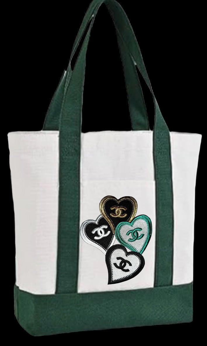 00012 hearts cc large tote