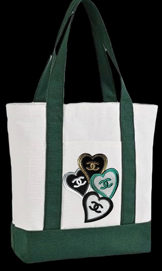00012 hearts cc large tote