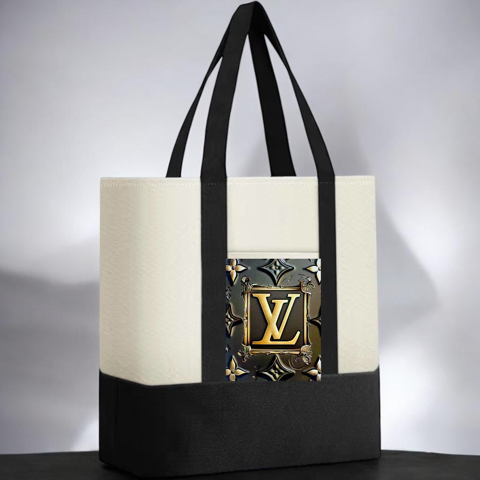 00010 black canvas large tote