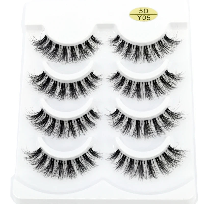 HBZGTLAD 4pairs mink lashes natural long invisible thin band fake lashes transparent terrier soft eyelashes extension Beauty