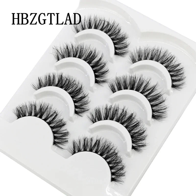 HBZGTLAD 4pairs mink lashes natural long invisible thin band fake lashes transparent terrier soft eyelashes extension Beauty