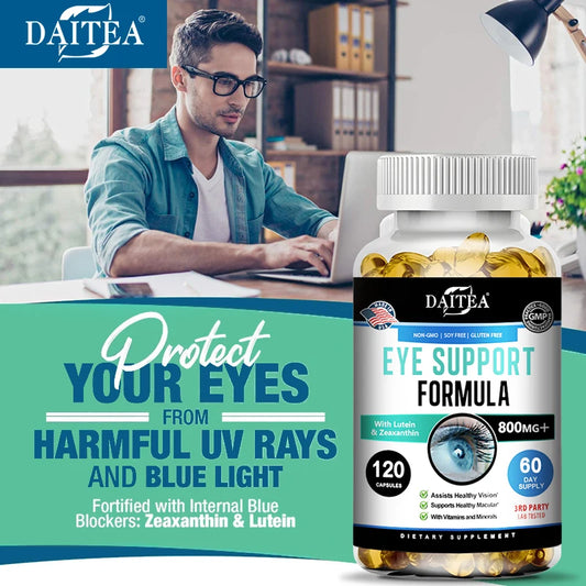 Lutein and Zeaxanthin, Eye Health Formula Supplement, Support Vision Health, Relieve Eye Strain, Non-GMO Capsules