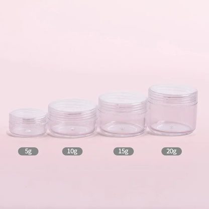 10 Pcs Empty Transparent Plastic Jars with Lids Round Storage Containers Wide Mouth Beauty Products Cosmetics Crafts and Foods