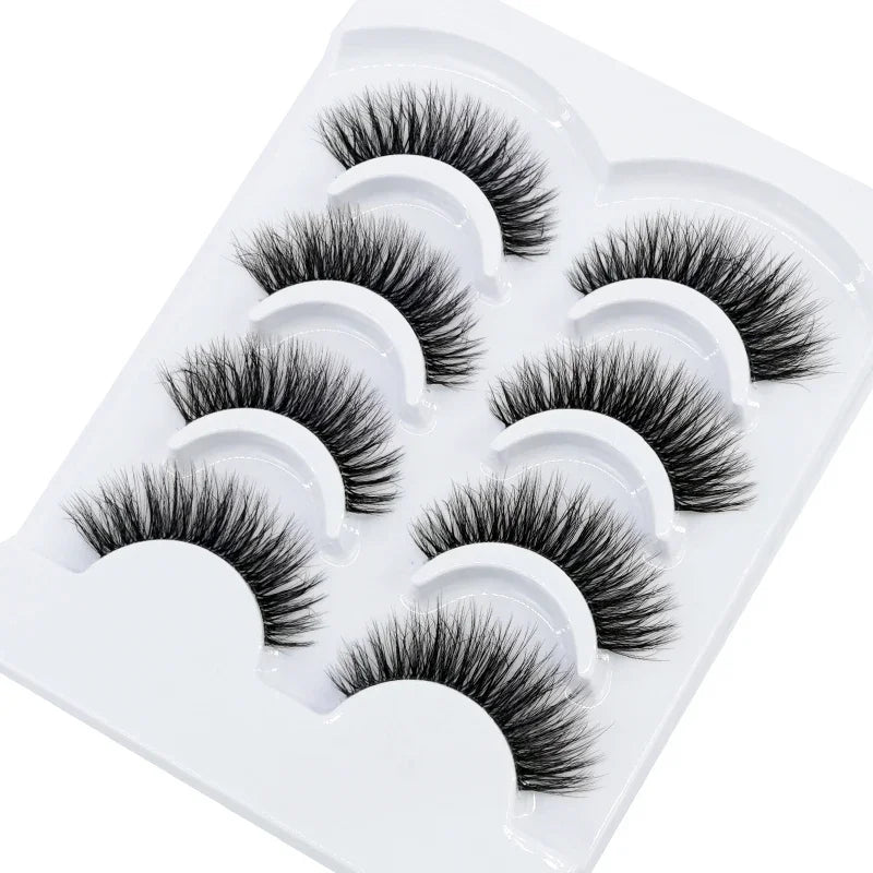 HBZGTLAD 4pairs mink lashes natural long invisible thin band fake lashes transparent terrier soft eyelashes extension Beauty
